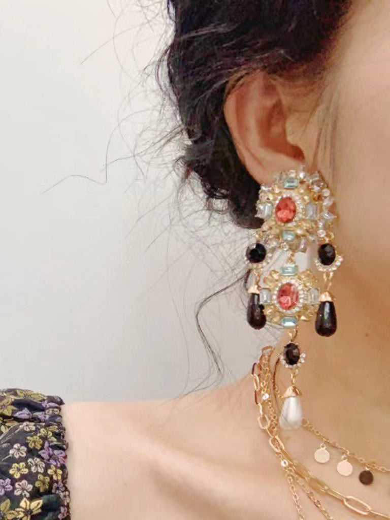 Baroque Vintage Rhinestone Earrings