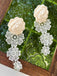 White Retro Lace Floral Earrings