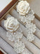 White Retro Lace Floral Earrings