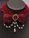 Vintage Bow Halloween Pearl Gemstone Necklace