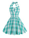 Kids Party 1950s Plaid Halter Swing Girl's Dress