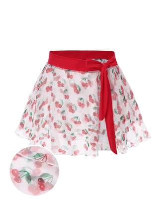 Red 1950s Cherry Tie Waist Cover Up