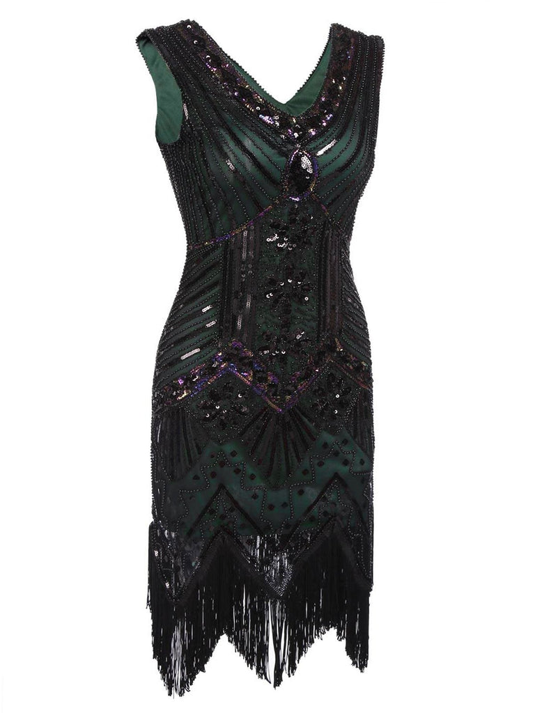 [US Warehouse] Champagn Plus Size 1920s Sequined Dress