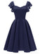 1950S Satin Solid Swing Dress