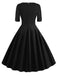 1950s Solid Sweetheart Fold Swing Dress