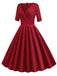 1950s Solid Sweetheart Fold Swing Dress