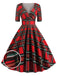 1950s Plaid Sweetheart Fold Swing Dress