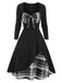 1950s Sweetheart Plaid Patchwork Dress