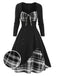 1950s Sweetheart Plaid Patchwork Dress