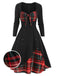 1950s Sweetheart Plaid Patchwork Dress