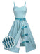 Turquoise 1950s Stripes Romper & Skirt