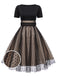 [US Warehouse] Black 1950s Polka Dot Swing Vintage Dress