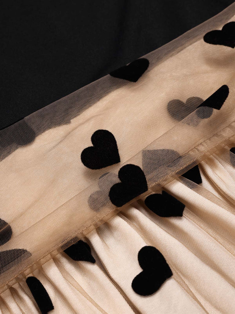 Black 1950s Polka Dot Swing Vintage Dress
