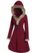 1950s Solid Buckle Fur Trimmed Coat