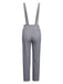 [US Warehouse] Gray 1950s Plaids Suspender Pants