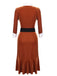 Orange 1930s Belted Velvet Work Dress