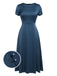 [US Warehouse] Blue 1940s Pearl Buttons Darlene Dress