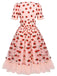 [US Warehouse] Pink 1950s Lace Strawberry Swing Dress