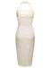 2PCS Polka Dot Ivory Pencil Dress & Sky Blue Strap Dress