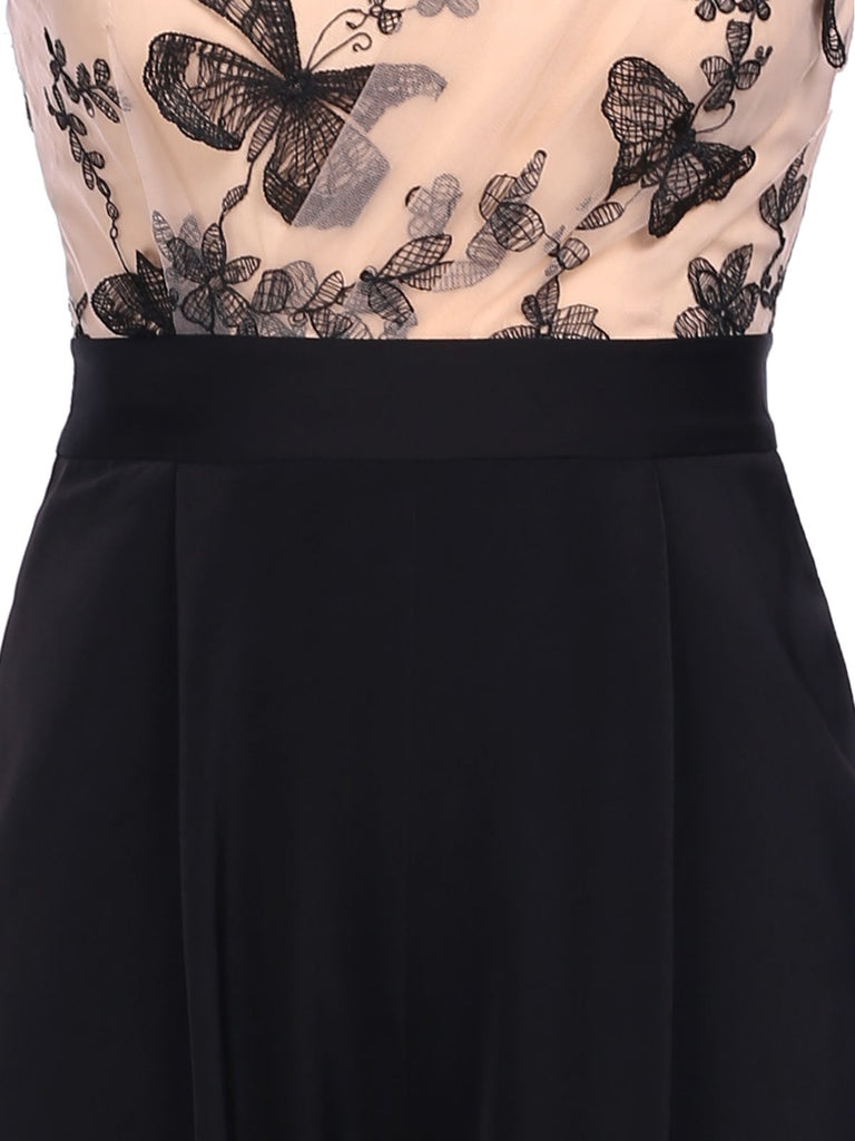1950s One-shoulder Lace Butterfly Jumpsuit