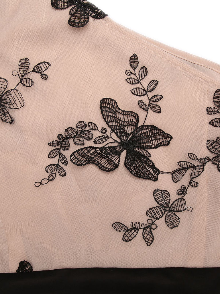 1950s One-shoulder Lace Butterfly Jumpsuit