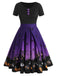 Purple 1950s Halloween Button Dress