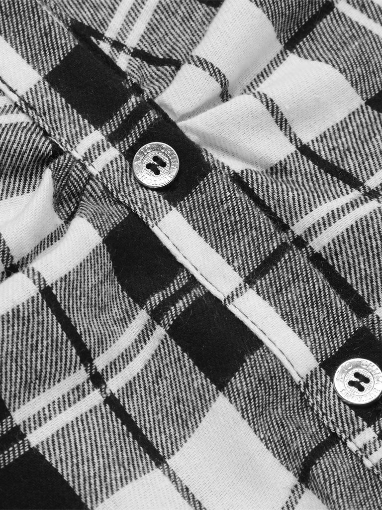 1950s 3/4 Sleeve Plaid Belt Dress