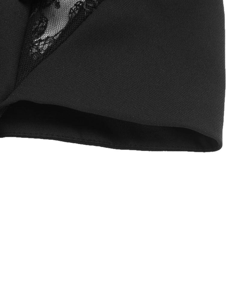 [US Warehouse] Black 1960s Butterfly Backless Pencil Dress
