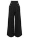 [US Warehouse] Black 1930s Solid Suspender Pants
