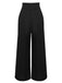 [US Warehouse] Black 1930s Solid Suspender Pants