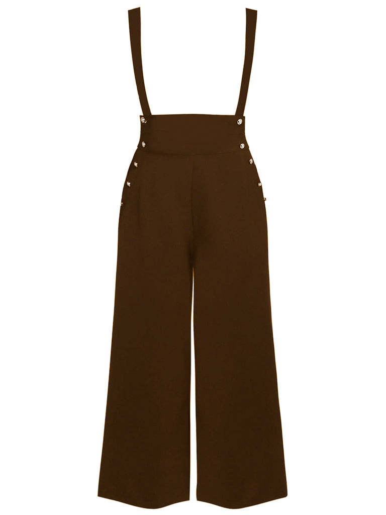[Pre-Sale] Brown 1930s Solid Suspender Pants