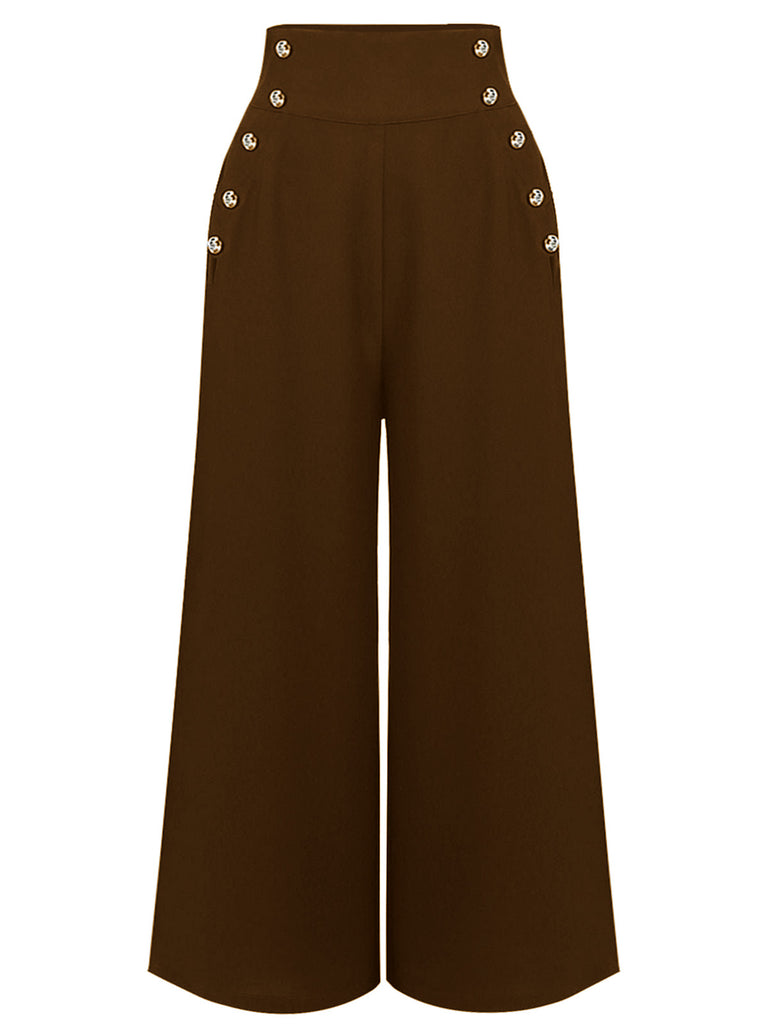 [Pre-Sale] Brown 1930s Solid Suspender Pants