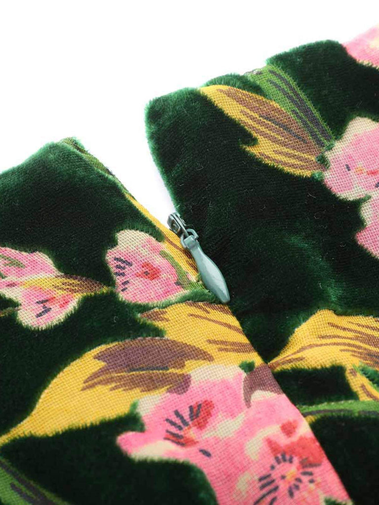[US Warehouse] Green 1930s Velvet Vintage Jumpsuit