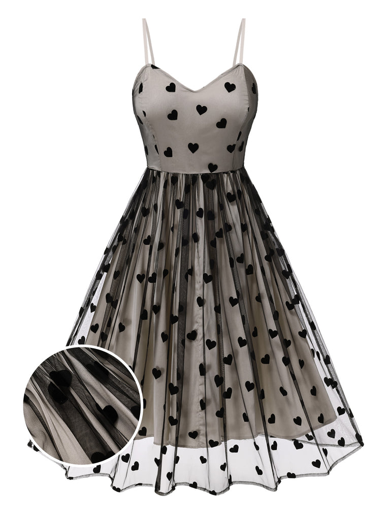 Heart 1950s Mesh Sling Dress