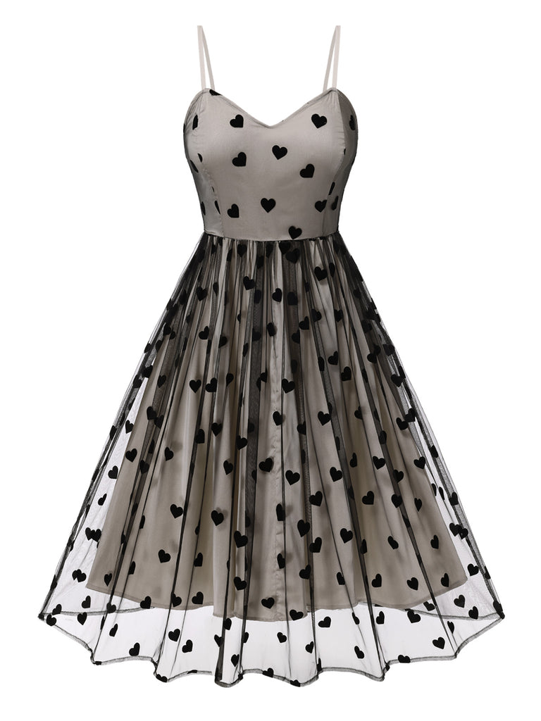 Heart 1950s Mesh Sling Dress