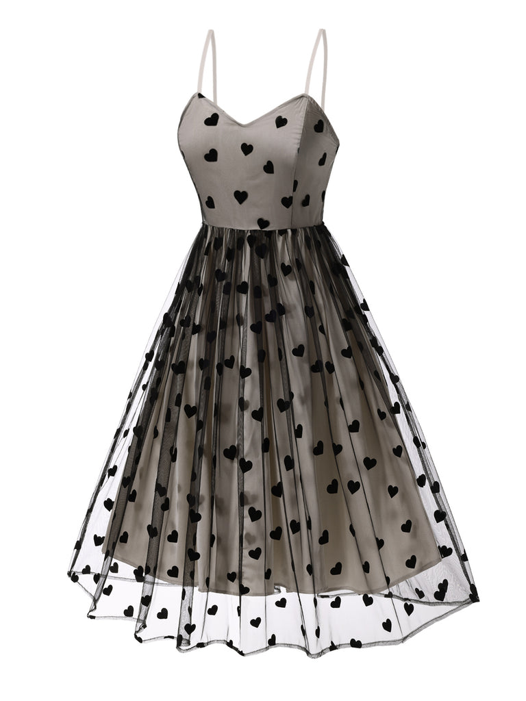 Heart 1950s Mesh Sling Dress