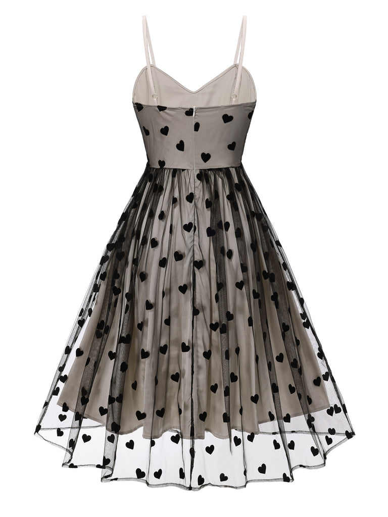 Heart 1950s Mesh Sling Dress