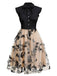 [US Warehouse] Black 1950s Butterfly Patchwork Vintage Dress