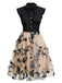 Black 1950s Butterfly Patchwork Vintage Dress