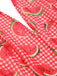 [US Warehouse] Watermelon Red 1950s Halter Patchwork Romper