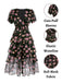 [US Warehouse] Black 1950s Lace Flowers Swing Dress