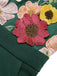[US Warehouse] Green 1930s 3D Floral Strap Patchwork Jumpsuit
