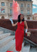 Red 1960s Dots V-Neck Pencil Dress