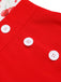 [US Warehouse] Red 1950s Cherry V-Neck Halter Lace-Up Romper