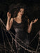 [Pre-Sale] Black 1930s Satin Spider Web Cowl Neck Maxi Dress