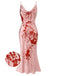 [US Warehouse] Pink 1930s Halloween Blood Fishtail Dress