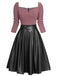 Pink 1950s Knitted Leather Patchwork Dress