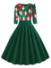 [US Warehouse] Green 1950s Christmas Plaid Patchwork Dress