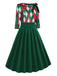 [US Warehouse] Green 1950s Christmas Plaid Patchwork Dress