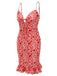 Red 1960s Heart Strap Fishtail Dress